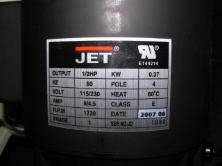 Jet 5×6 bandsaw motor