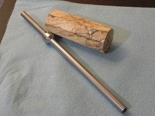 The finished shaft and the handle blank ready for joining.